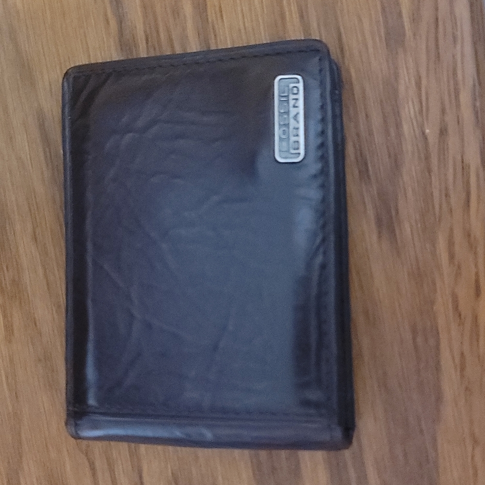 Men's Fossil money clip wallet brown